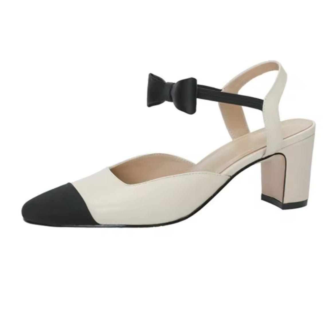 Carly Bow Heels Cream Size 1 IN STOCK