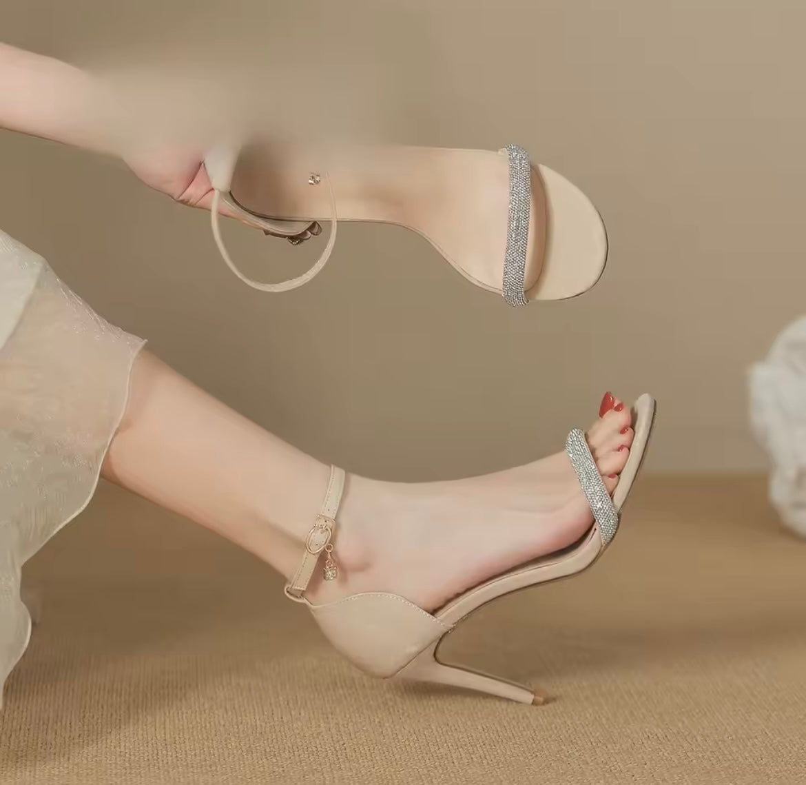 Helen Crystal Heels Black - Size 1  IN STOCK
