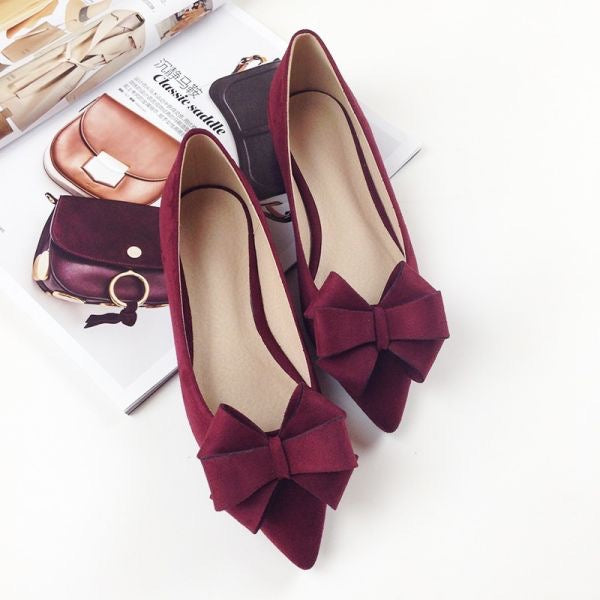 red Bow flat pumps
